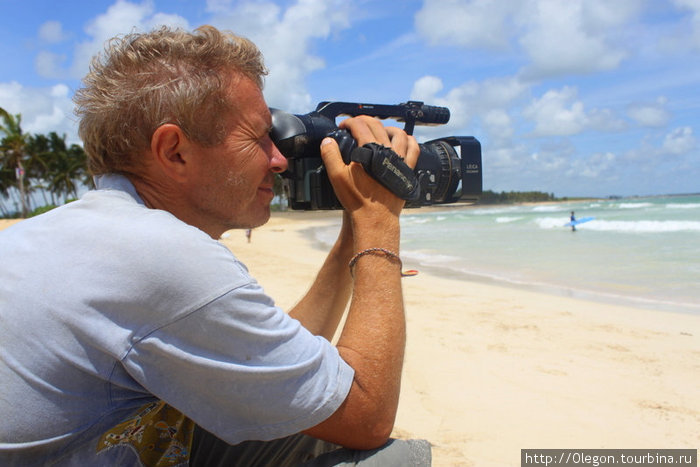 Шанин даже на пляже с видеокамерой Доминиканская Республика