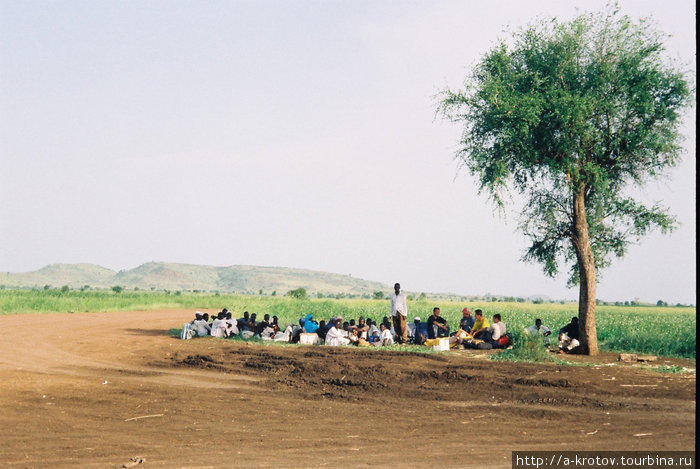 Местные ожидают машину (и мы) Гедареф, Судан