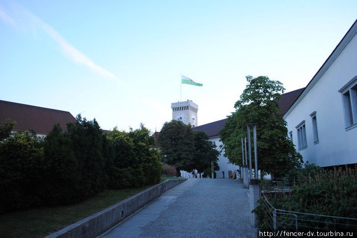 Вечерний Люблянский замок Любляна, Словения