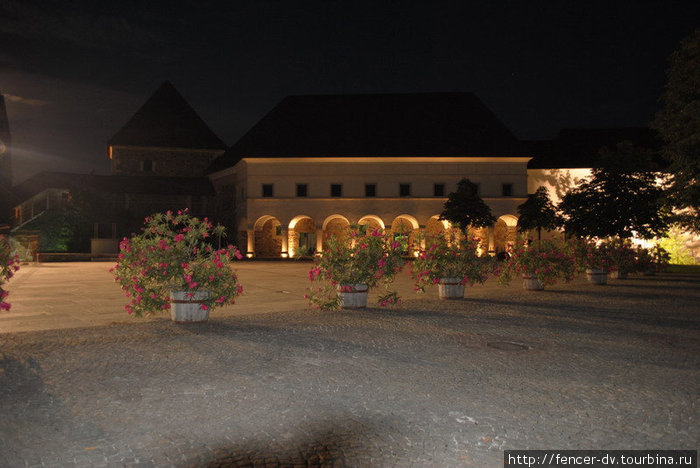 Вечерний Люблянский замок Любляна, Словения