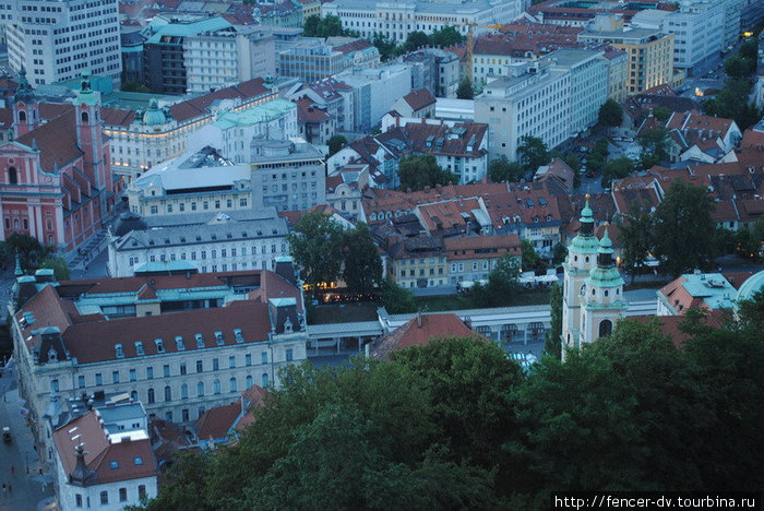 Столица Словении с высоты городского замка Любляна, Словения