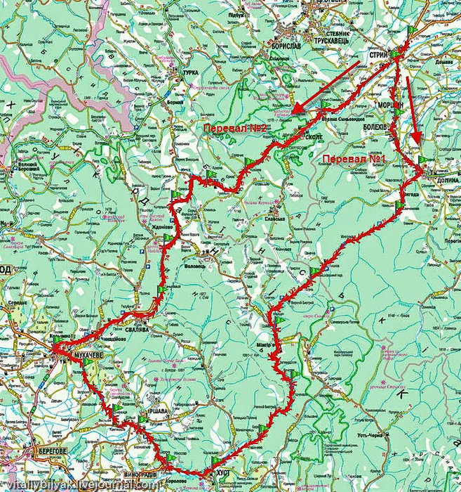 Два основных перевала, условно назвал их №1 и №2. Закарпатская область, Украина