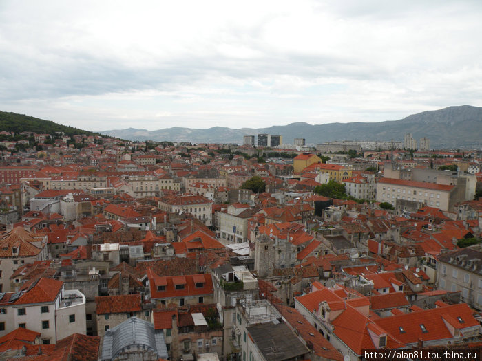 Вид с колокольни кафедрального собора Сплит, Хорватия