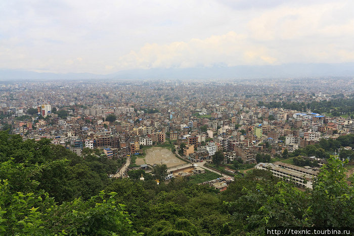 Вид на город с высоты птичьего полёта Катманду, Непал