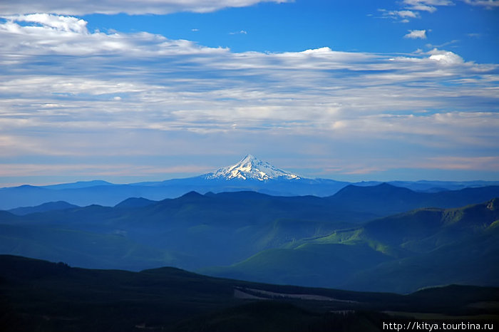 Гора Худ с вершины Святой Елены Штат Вашингтон, CША