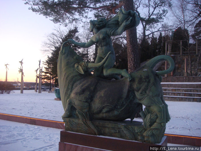 Миллесгарден, скульптура (часть фонтана) Европа и бык (1926 г.) Стокгольм, Швеция