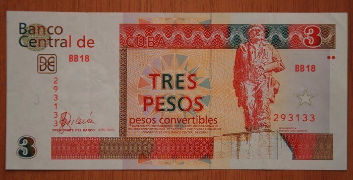 а это бумажная денежка с Че,  как раз с монументом в Санта-Кларе Санта-Клара, Куба