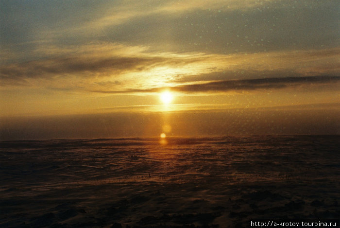 Это не море, это тундра. Конец января, солнце высоко не поднимается Нарьян-Мар, Россия