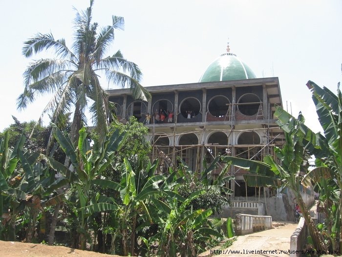 Немало школ в Индонезии построено именно по принципу нескольких зданий, большого двора посредине и церкви, или мечети, или другого какого храма рядом. На Яве мы побывали в мусульманской школе и там было точно так же. Мечеть, правда, только строили. Индонезия