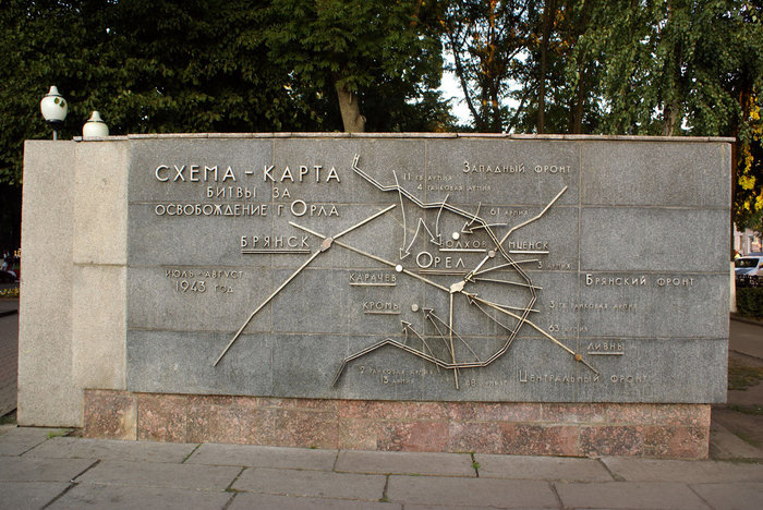 Карта Курской дуги Орёл, Россия