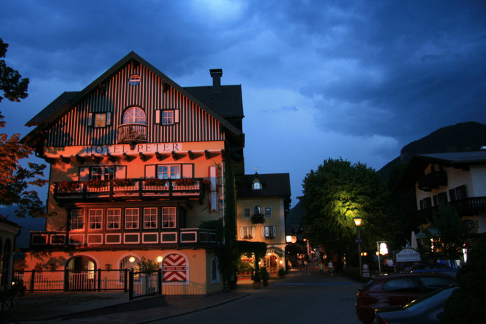 ночной Санкт-Вольфганг Санкт-Вольфганг, Австрия