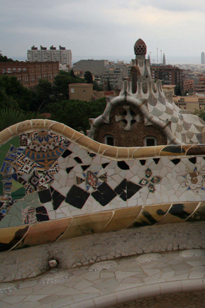 фрагмент скамейки Барселона, Испания