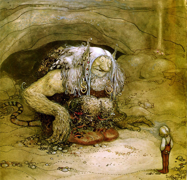 Как победить тролля особенно хорошо знают маленькие дети.

*использован рисунок шведского художника Йона Бауэра (1882-1918) Гейрангер - Гейрангерфьорд, Норвегия