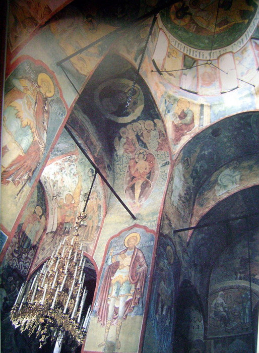 Стенопись Успенского собора в Свияжске — единственный дошедший до наших дней ансамбль фресок эпохи Ивана IV Грозного. Роспись датируется примерно 1561 годом. Свияжск, Россия