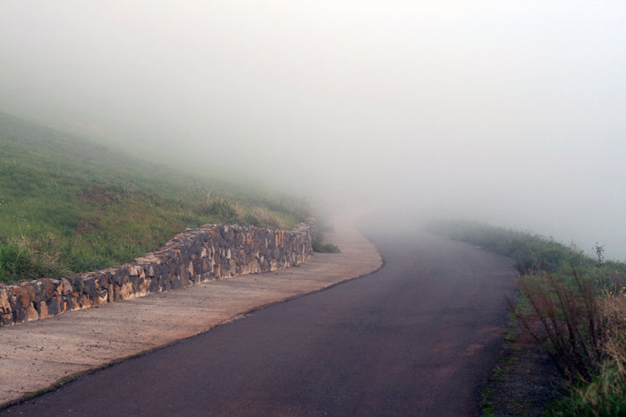 дорога внутри облака Тено-Альто, остров Тенерифе, Испания