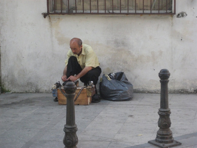 Чистильщик обуви в Стамбуле Стамбул, Турция