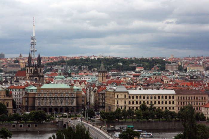 Влтава и крыши Праги Прага, Чехия