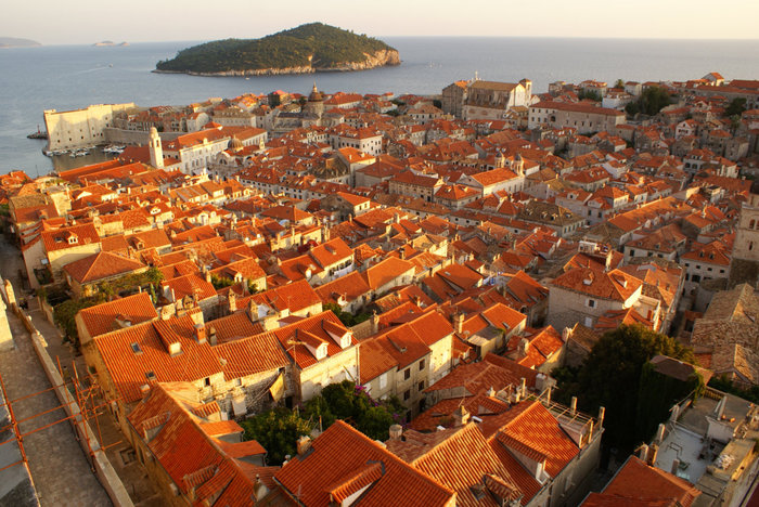 Вид на Дубровник с угловой башни Дубровник, Хорватия