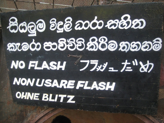 Просьба не использовать вспышку Сигирия, Шри-Ланка