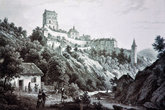 19 век. Пейзаж с видом на замок.