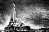 На месте храма планируют возвести апофеоз коммунистической идеологии — Дворец Советов(перед вами макет неосуществленного проекта).