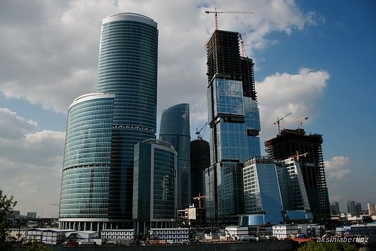 Сити. Вид с противоположного берега. Москва, Россия