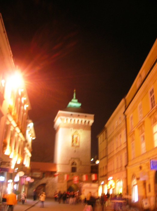 Вечерний город Краков, Польша