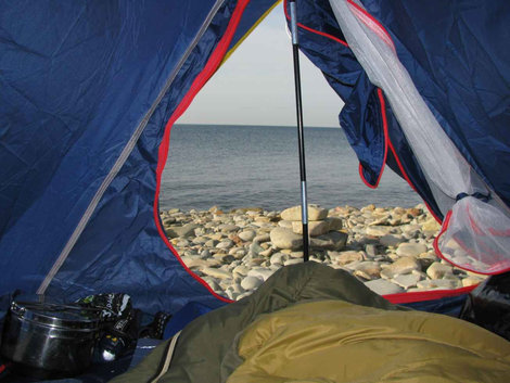 Дивное утро, вид из палатки Краснодарский край, Россия