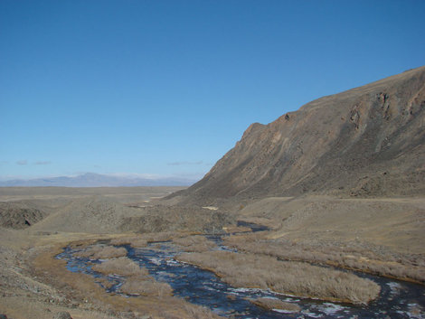 Долина реки Тархата. Впереди Чуйская степь Республика Алтай, Россия