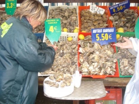 Устричный базар в Канкале Франция
