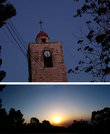 Гора Фавор. Часы на башне показывают время утренней молитвы. Ниже — один восход от тысячи невзгод, тем более, если это восход на горе Фавор.